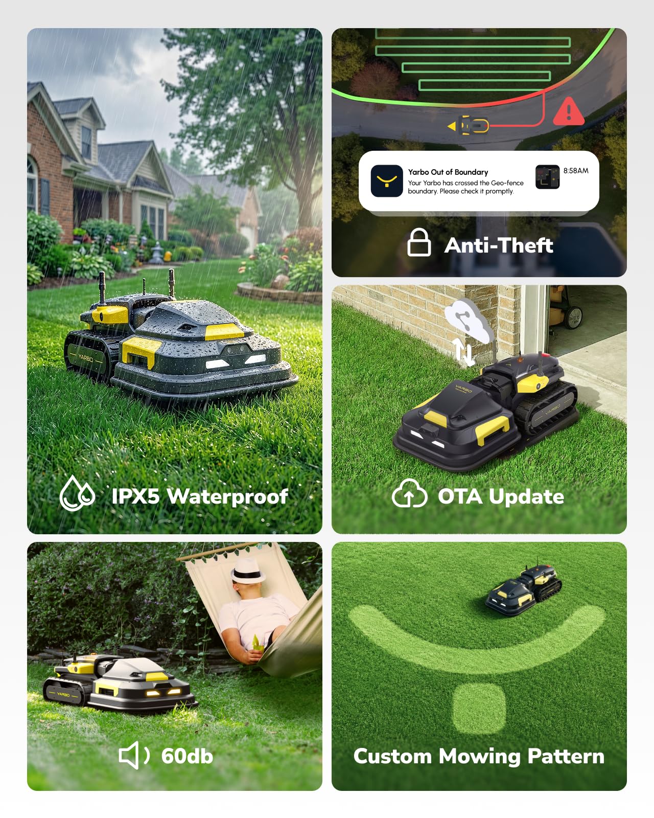 YARBO Robot Lawn Mower with Modular Design for Large Yards Up to 6 Acres