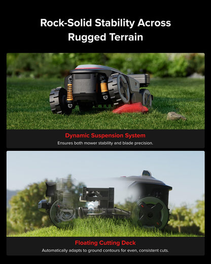 roborock RockMow X120H LiDAR AWD Robot Lawn Mower for up to 0.49 Acre, Wire-Free RTK Free with Dual- LiDAR AI Auto Mapping, Robotic Mower with 4G, AI Obstacle Avoidance, 80% Slope, Smart App Control