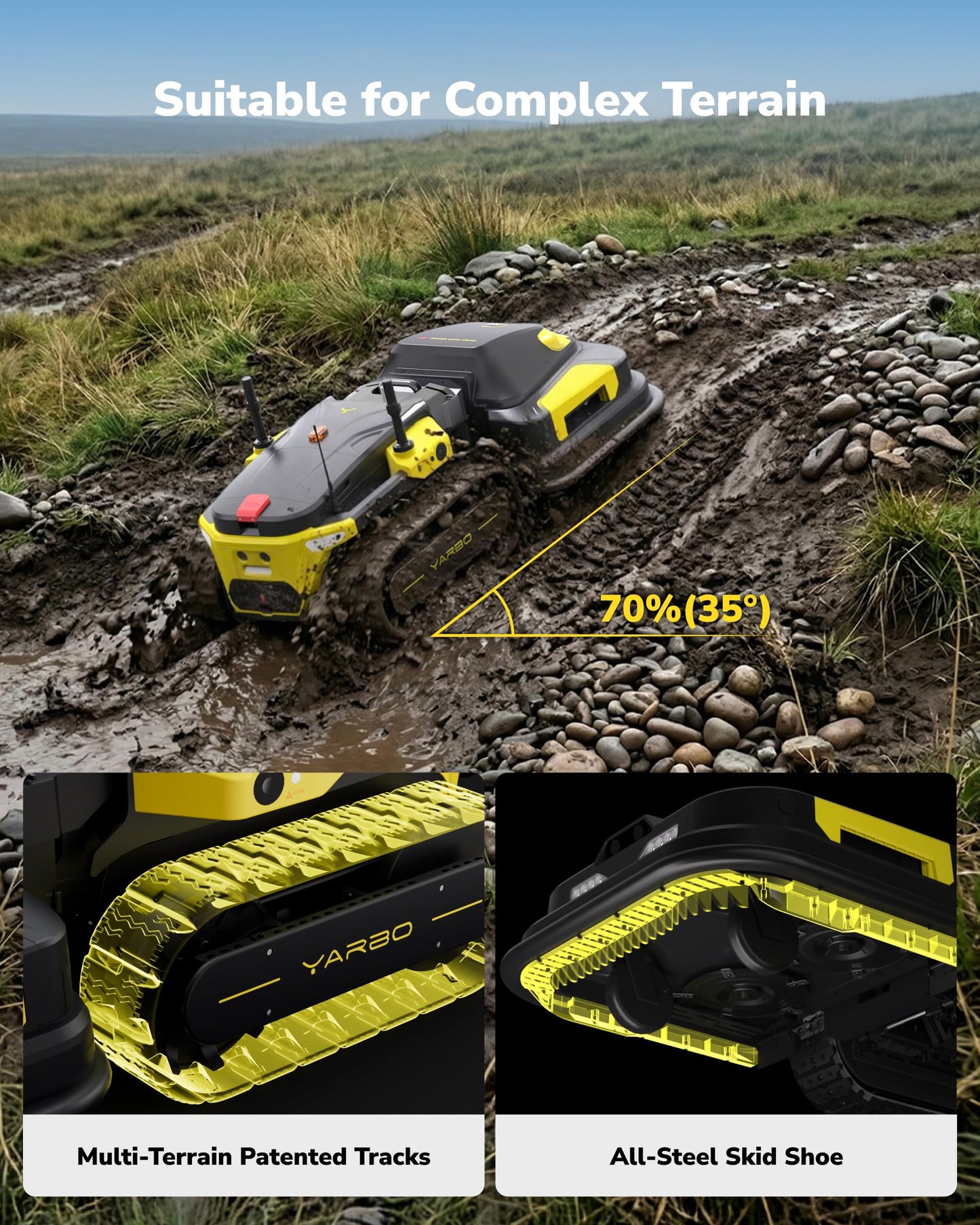 YARBO Upgraded Robot Lawn Mower Pro with Modular Design for Large Yards