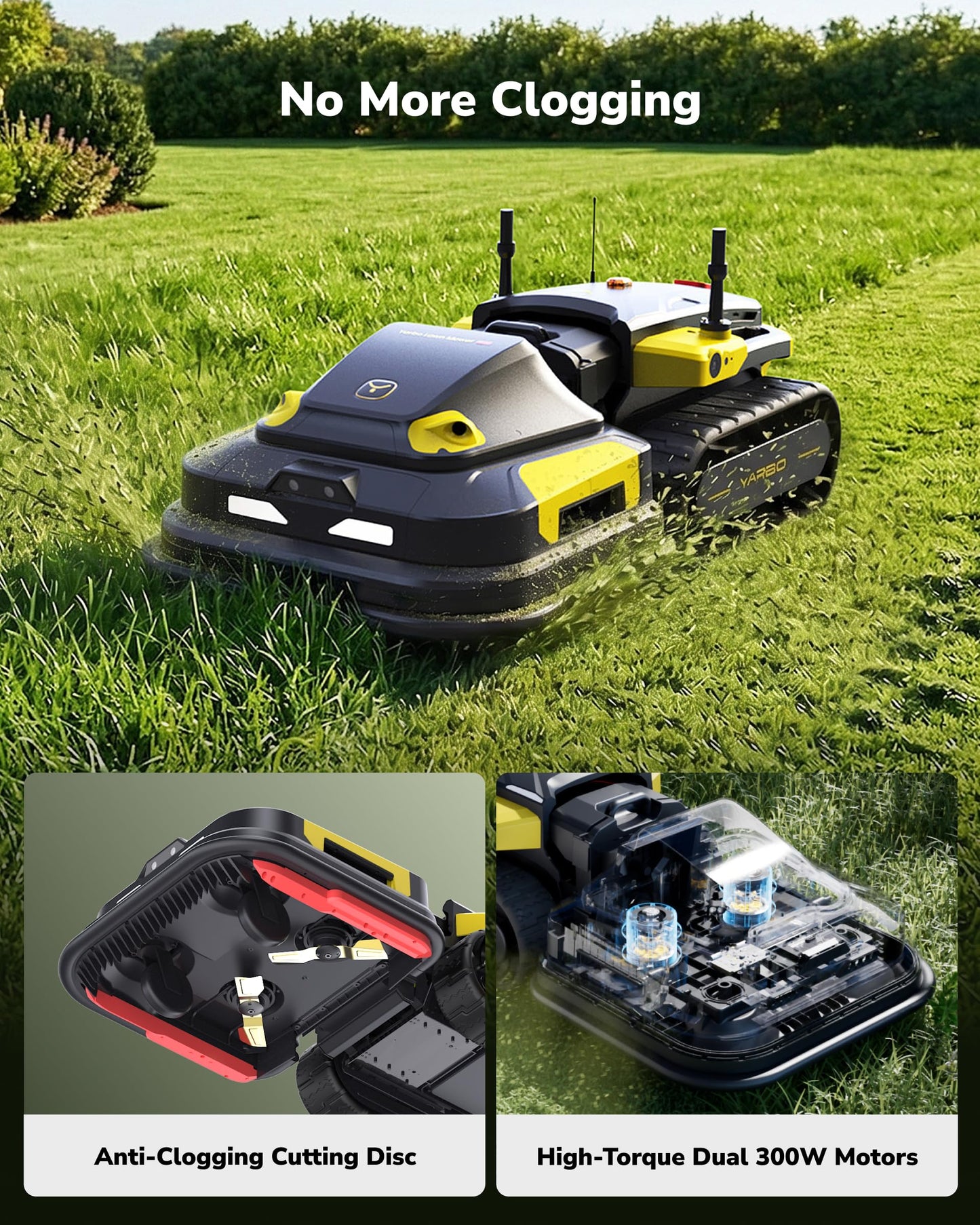 YARBO Upgraded Robot Lawn Mower Pro with Modular Design for Large Yards